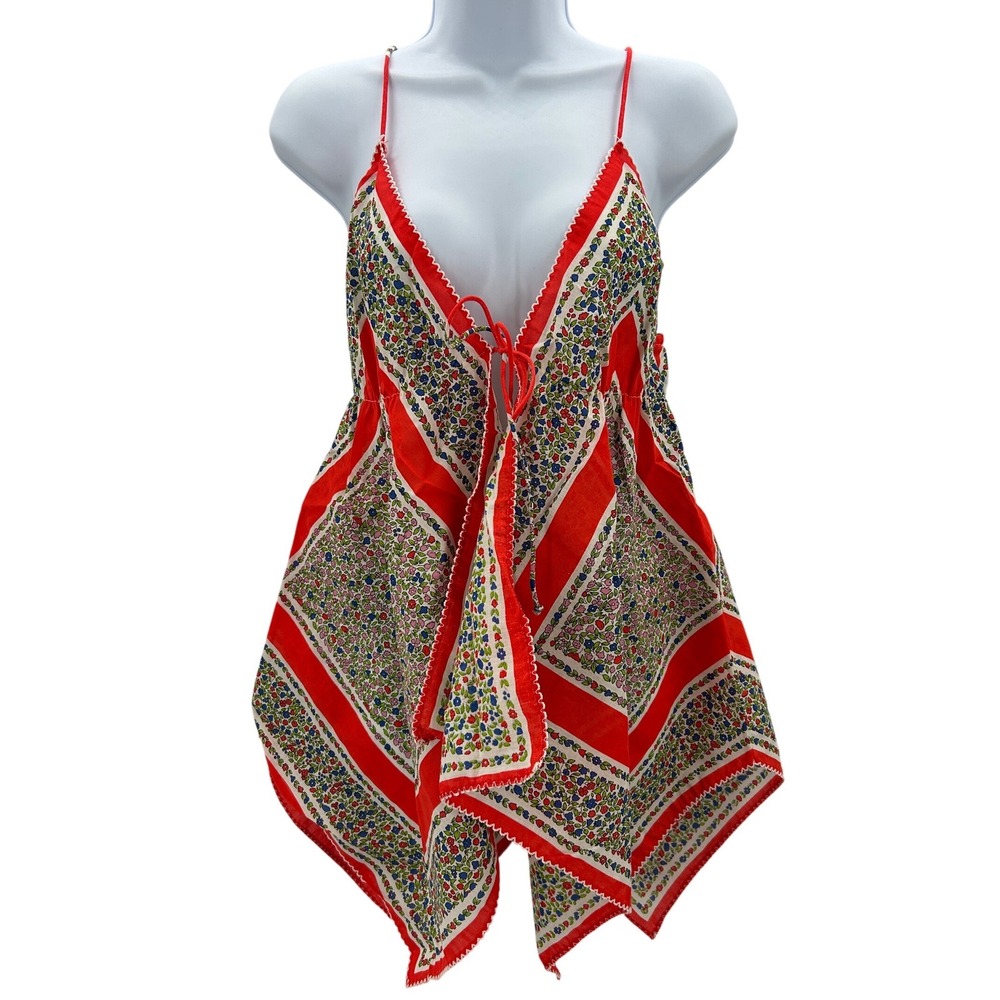 VTG Gilligan OMalley Womens‎ Scarf Print Top Bottoms Floral Sz L Lingerie Sleep